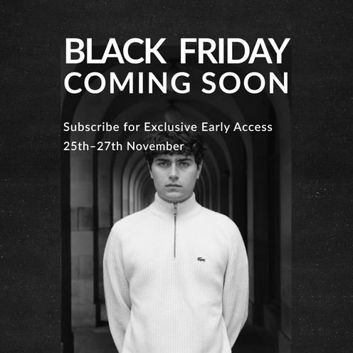 Premium menswear Black Friday early access promotion banner | Pockets