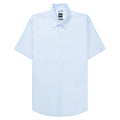 Light blue short-sleeve shirt on a white background