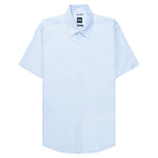 Light blue short-sleeve shirt on a white background