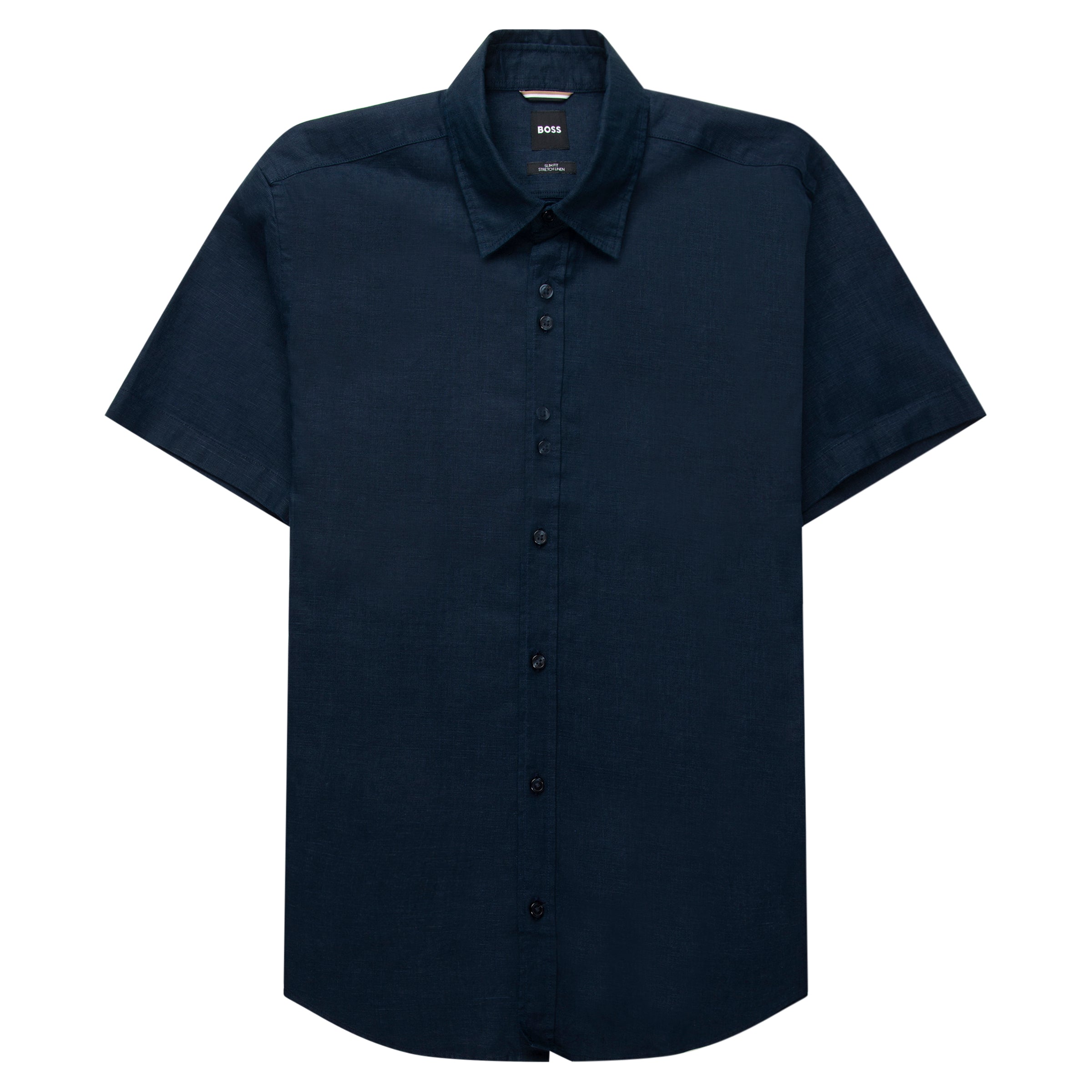 Boss Navy C Roan SS Linen Stretch Shirt