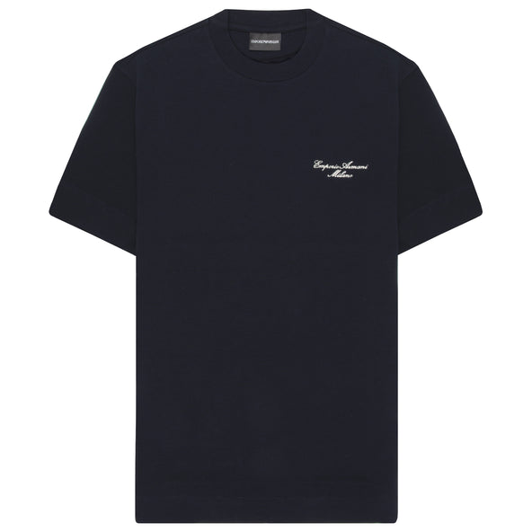 Emporio Armani Embroidered Logo T-Shirt Navy