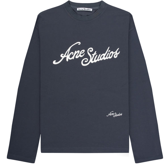 Acne Studios Embroidered Logo Sweatshirt Faded Grey