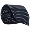 Canali Textured Polka Dot Tie Navy/White