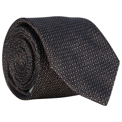 Canali Knitted Patterned Tie Brown
