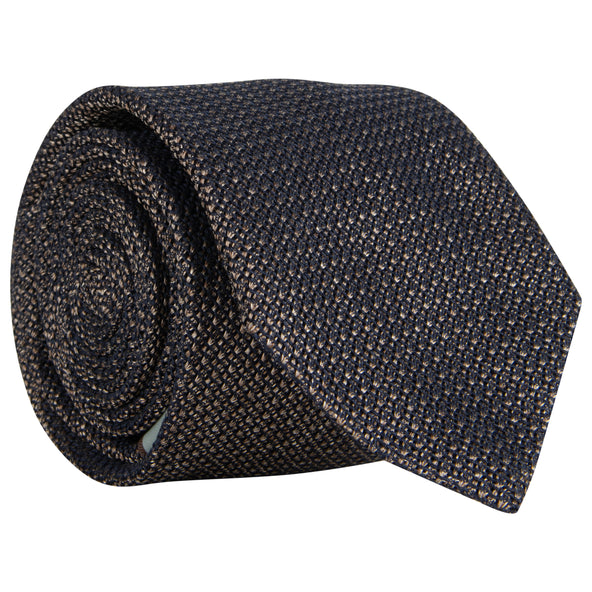 Canali Knitted Patterned Tie Brown