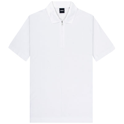 BOSS H-Paras Zip Up SS Polo White