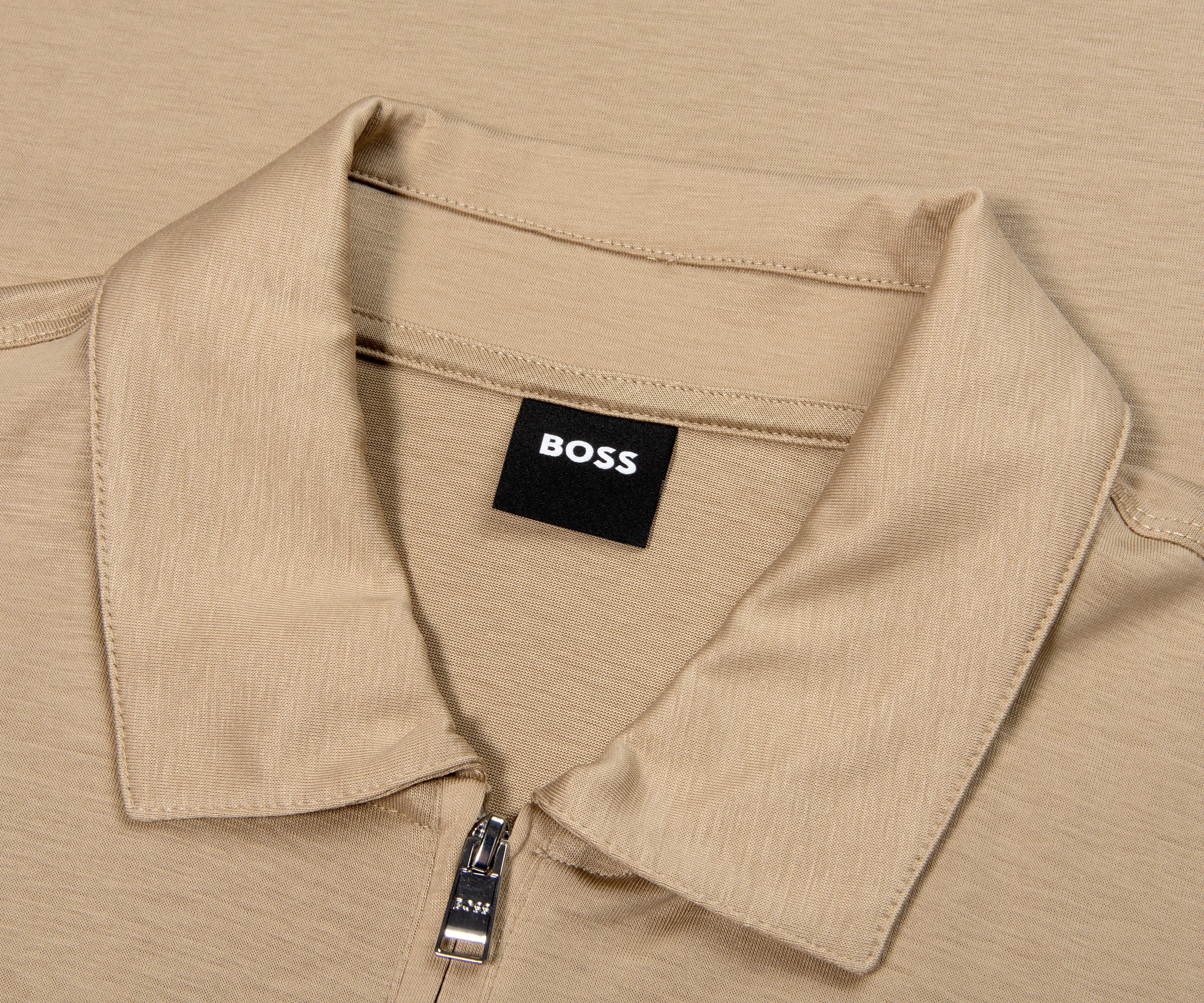 BOSS H-Paras Zip Up SS Polo Beige