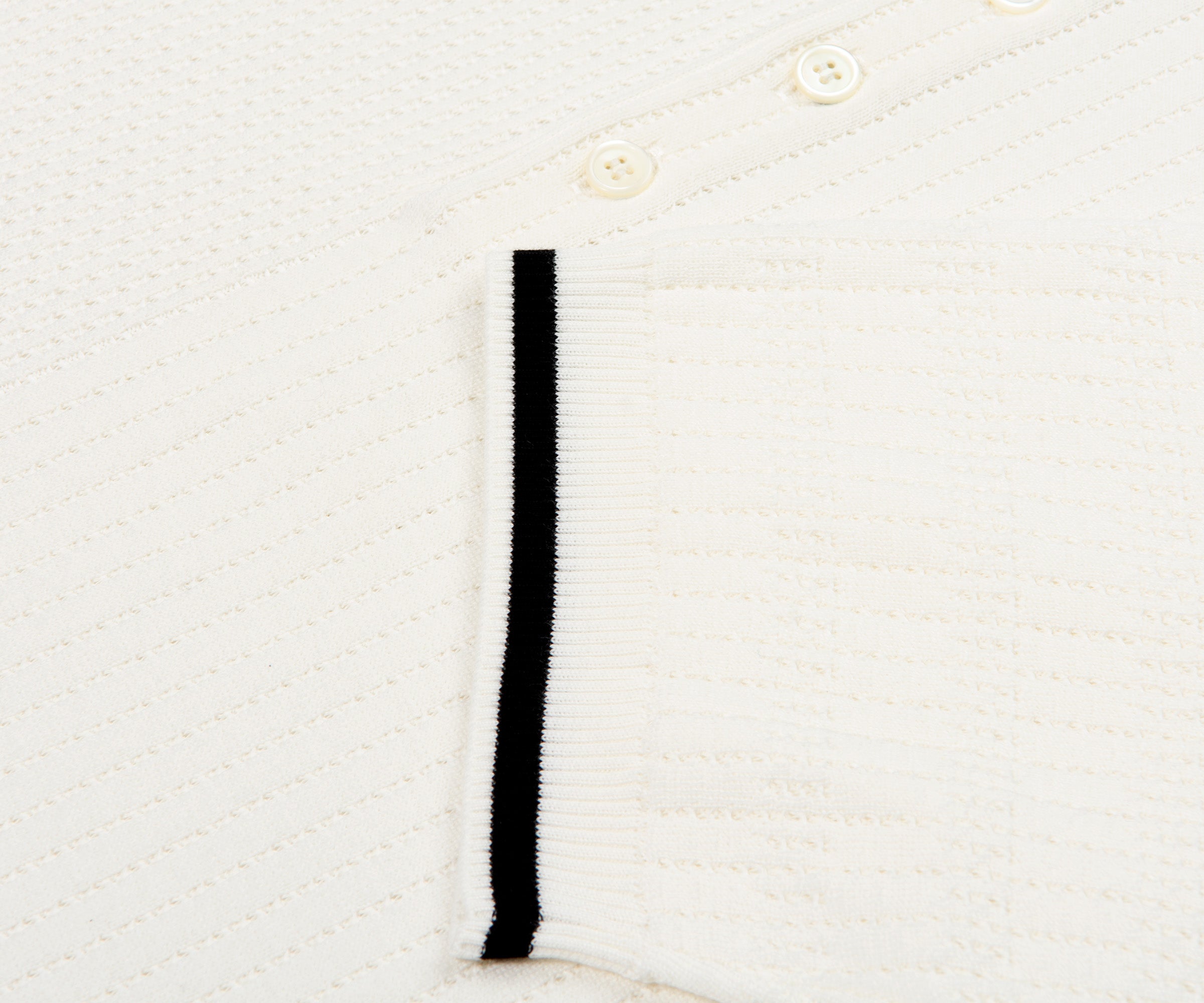Thom Browne Half n Half Cotton 4-Bar Relaxed Fit Polo Off White