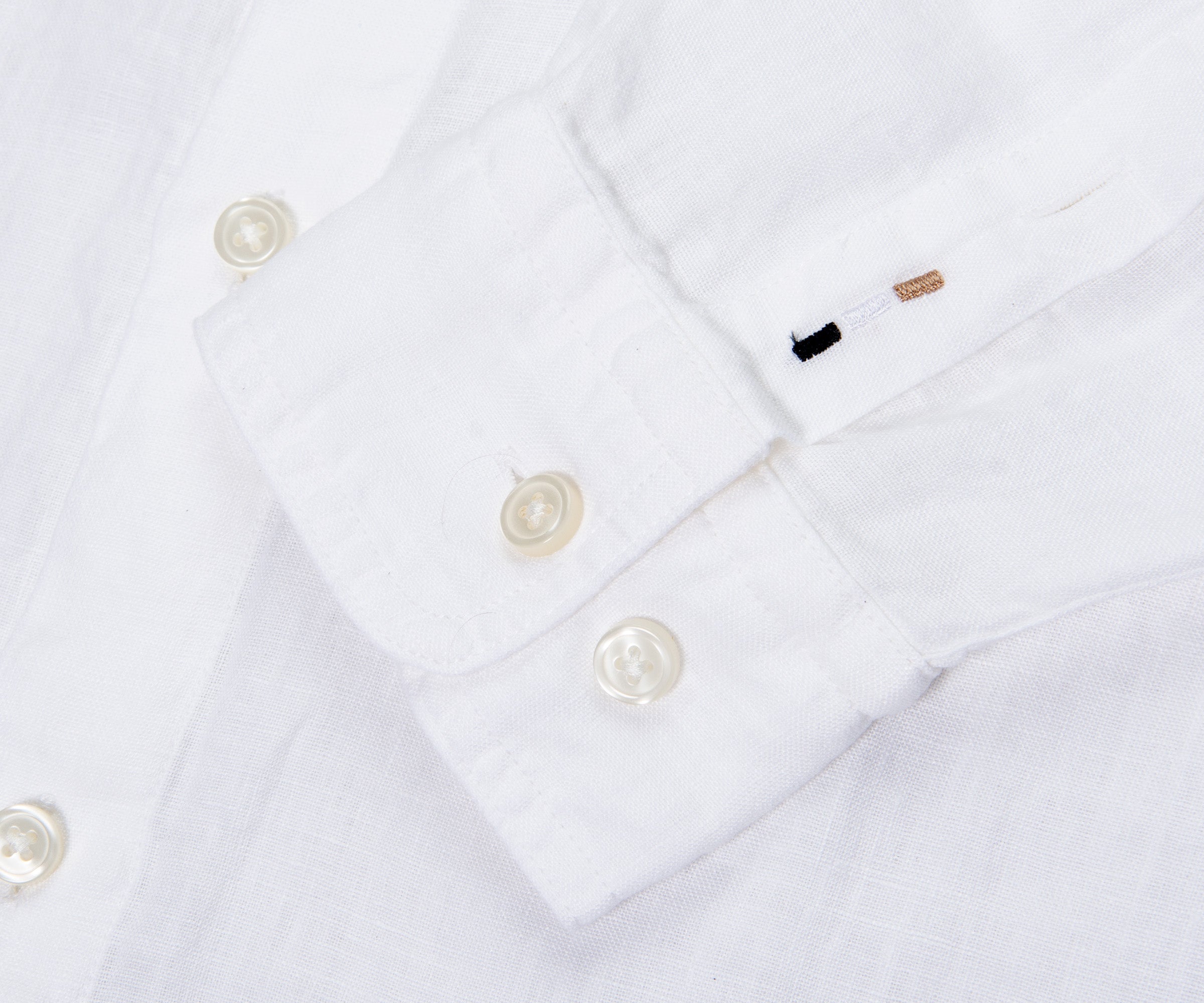 BOSS H-Liam Linen Double Pocket LS Shirt White