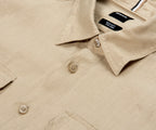 BOSS H-Liam Linen Double Pocket LS Shirt Beige
