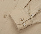 BOSS H-Liam Linen Double Pocket LS Shirt Beige