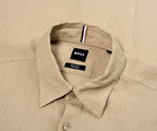 BOSS H-Liam Linen Double Pocket LS Shirt Beige
