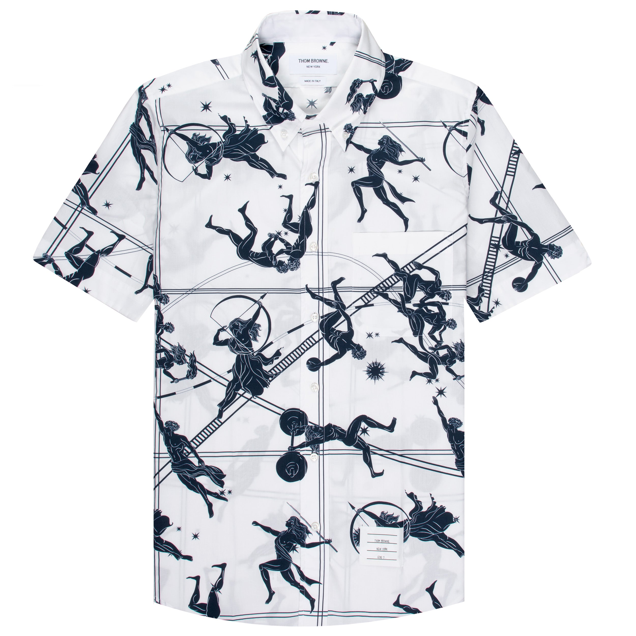 Thom Browne Olympic Printed SS Shirt White/Navy
