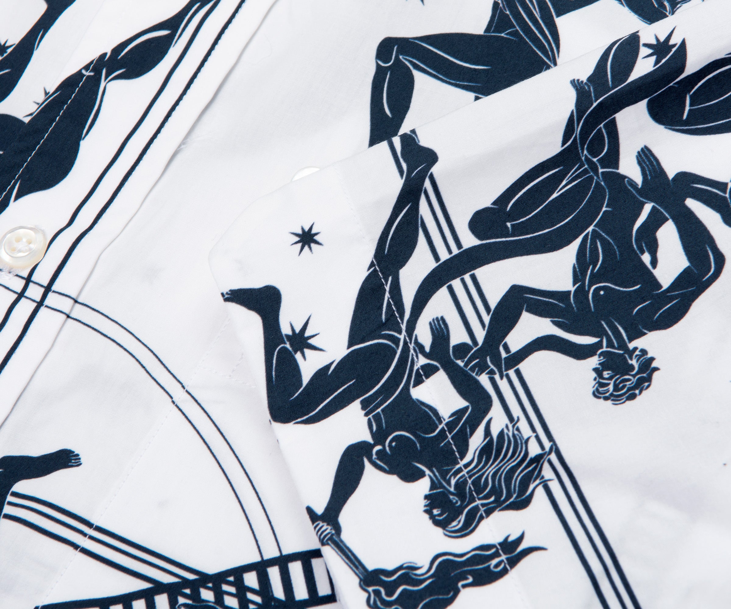 Thom Browne Olympic Printed SS Shirt White/Navy