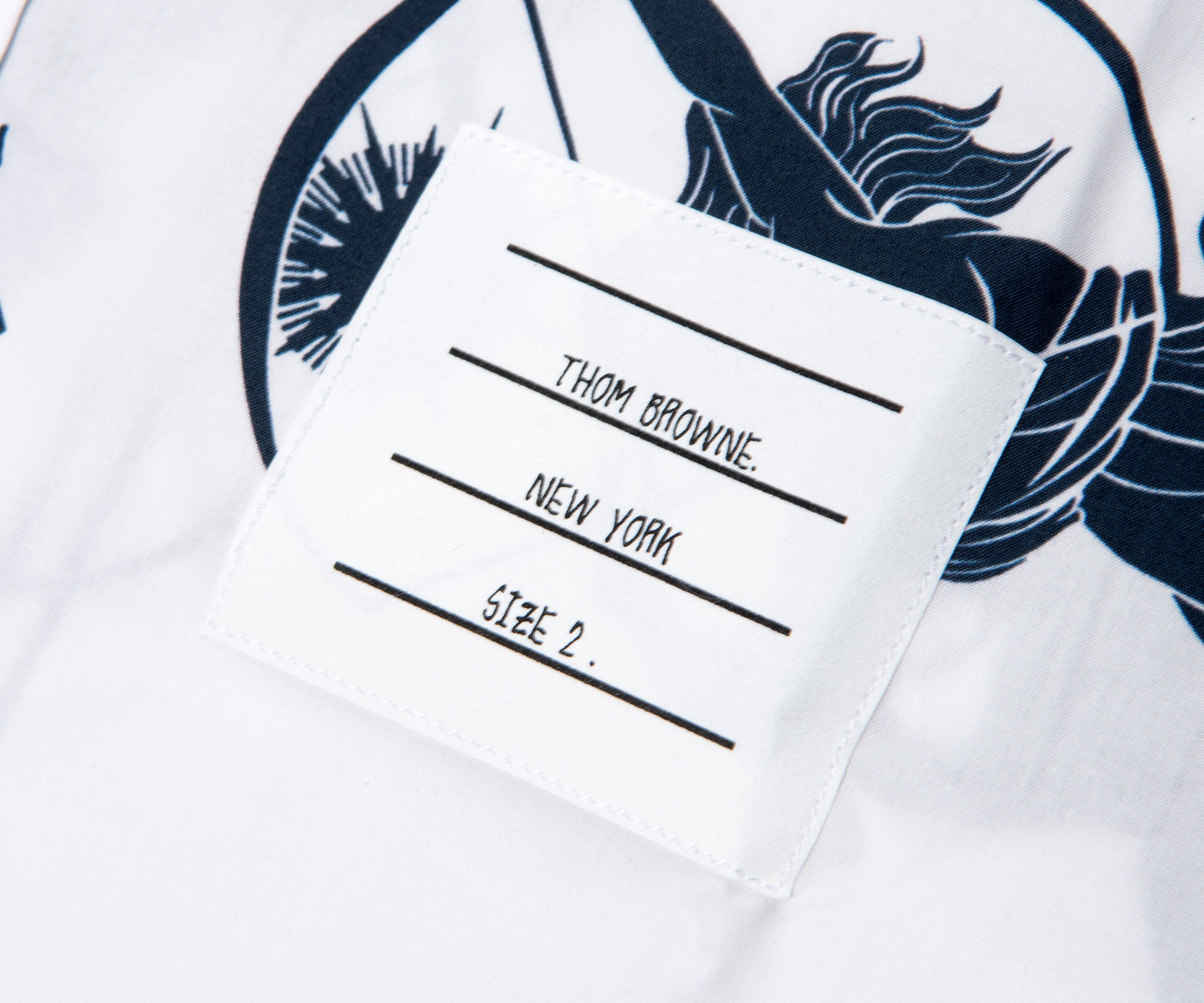 Thom Browne Olympic Printed SS Shirt White/Navy