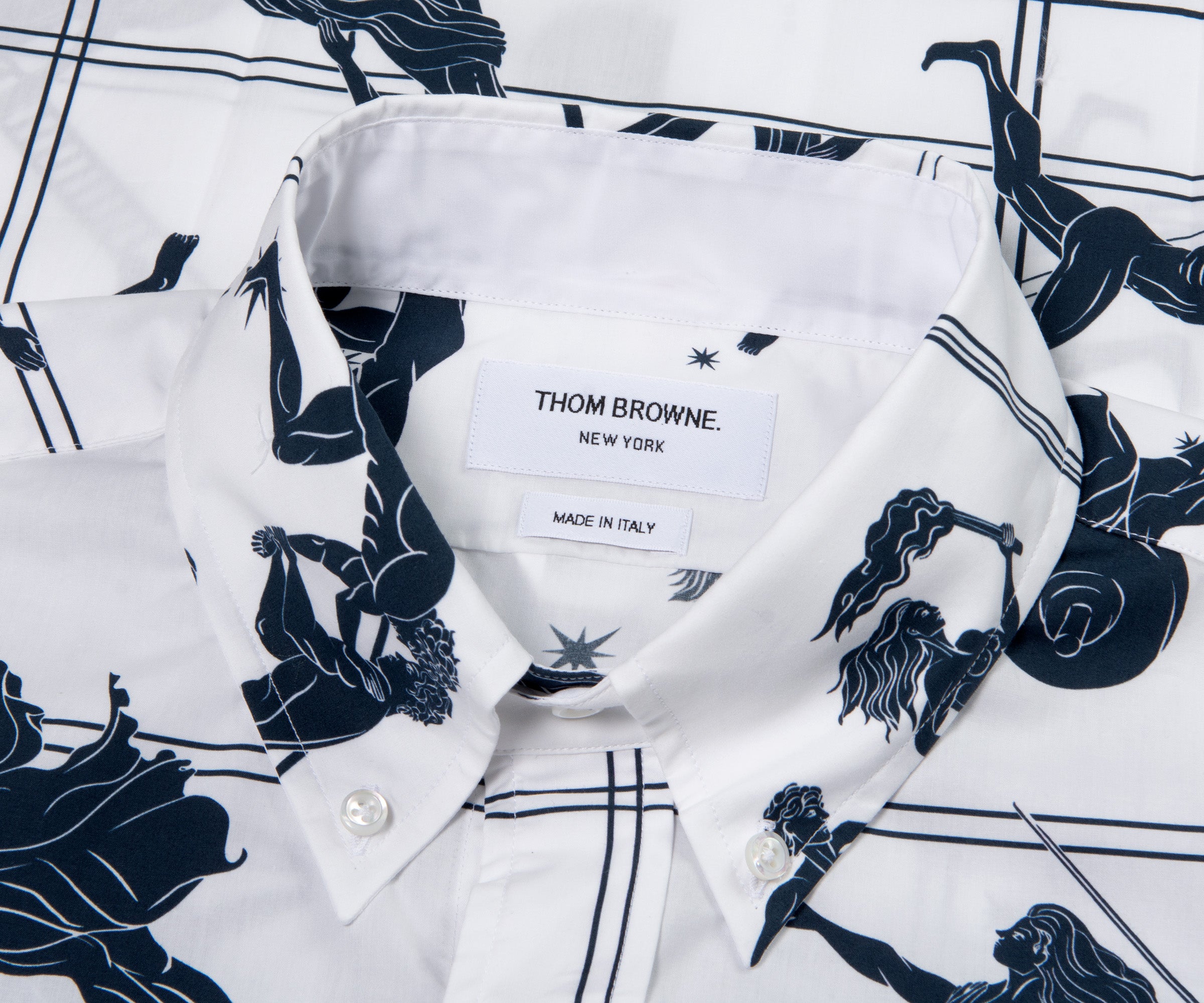 Thom Browne Olympic Printed SS Shirt White/Navy