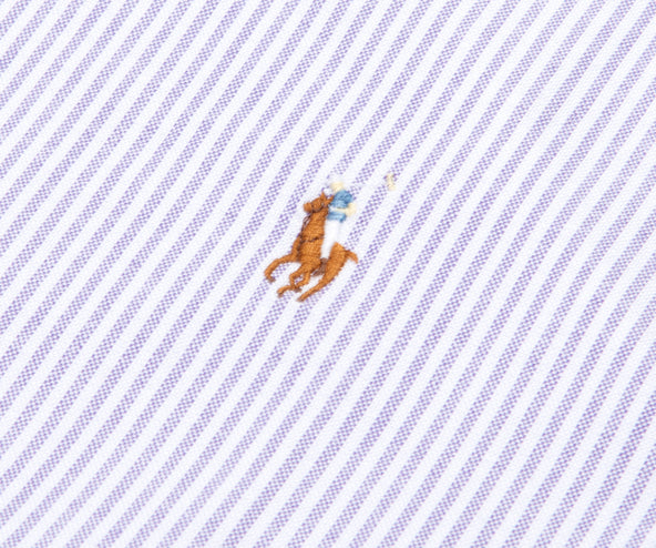 Polo Ralph Lauren Striped Custom Fit LS Shirt Purple/White