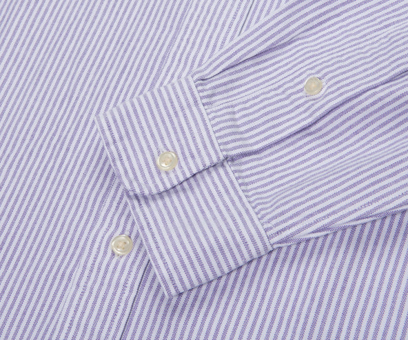 Polo Ralph Lauren Striped Custom Fit LS Shirt Purple/White