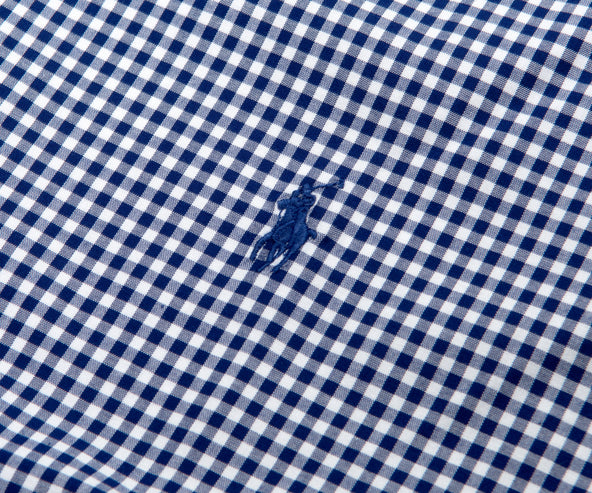 Polo Ralph Lauren Checkered Custom Fit LS Shirt White/Navy