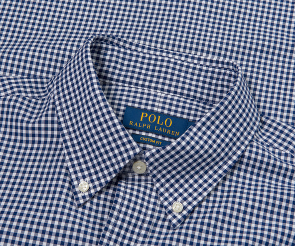 Polo Ralph Lauren Checkered Custom Fit LS Shirt White/Navy