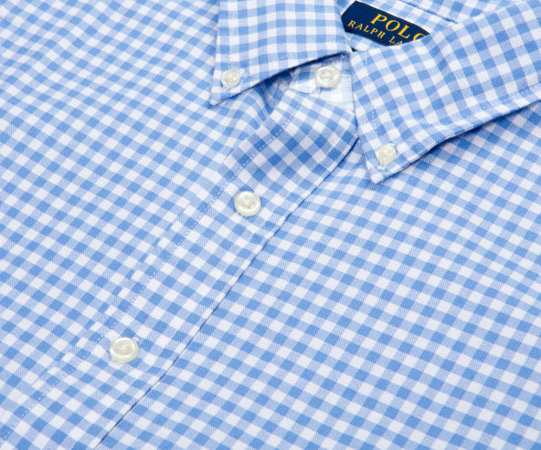 Polo Ralph Lauren Checkered Custom Fit LS Shirt White/Blue