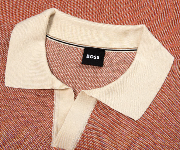 Boss H-Jianluca Knitted Polo With Johnny Collar Red