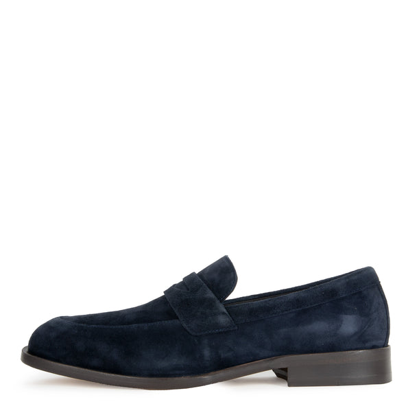 BOSS Limber Suede Penny Loafer Navy