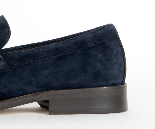 BOSS Limber Suede Penny Loafer Navy