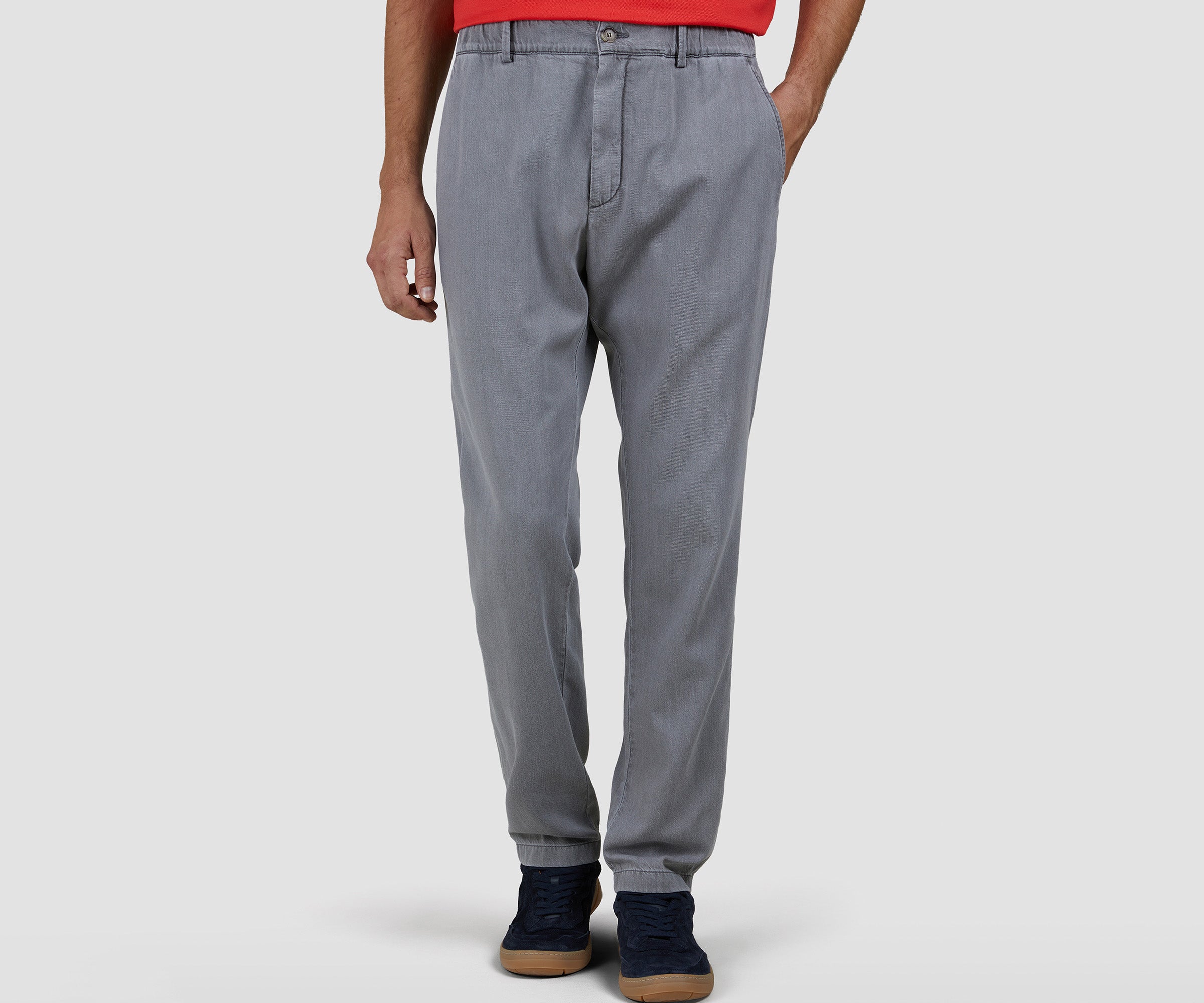 Paul & Shark Grey Soft Drawstring Chinos Washed