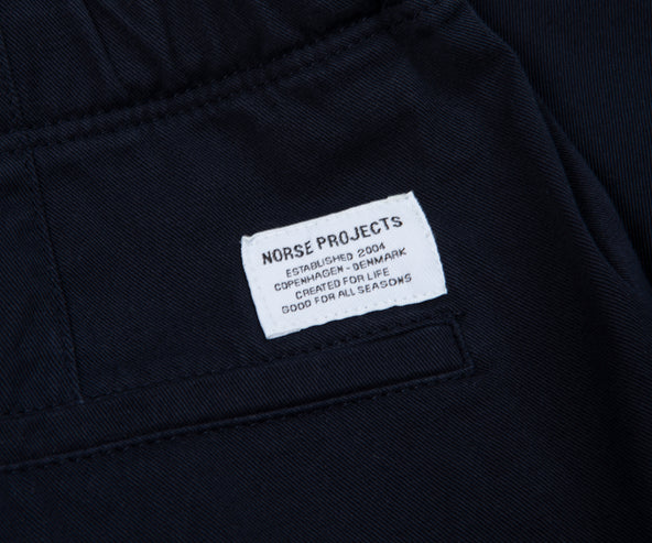 Norse Project Ezra Navy Relaxed Cotton Linen Short