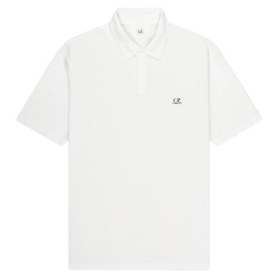 C.P. Company Crepe Jersey Polo White