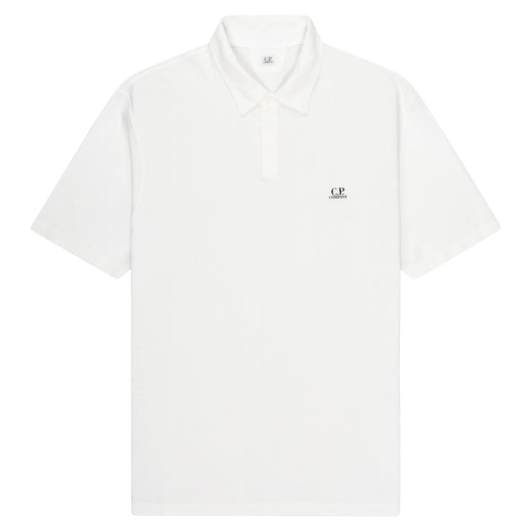 C.P. Company Crepe Jersey Polo White
