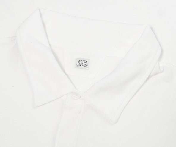 C.P. Company Crepe Jersey Polo White