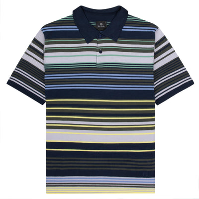 Paul Smith PS Striped Merino Wool Polo Navy/Multi