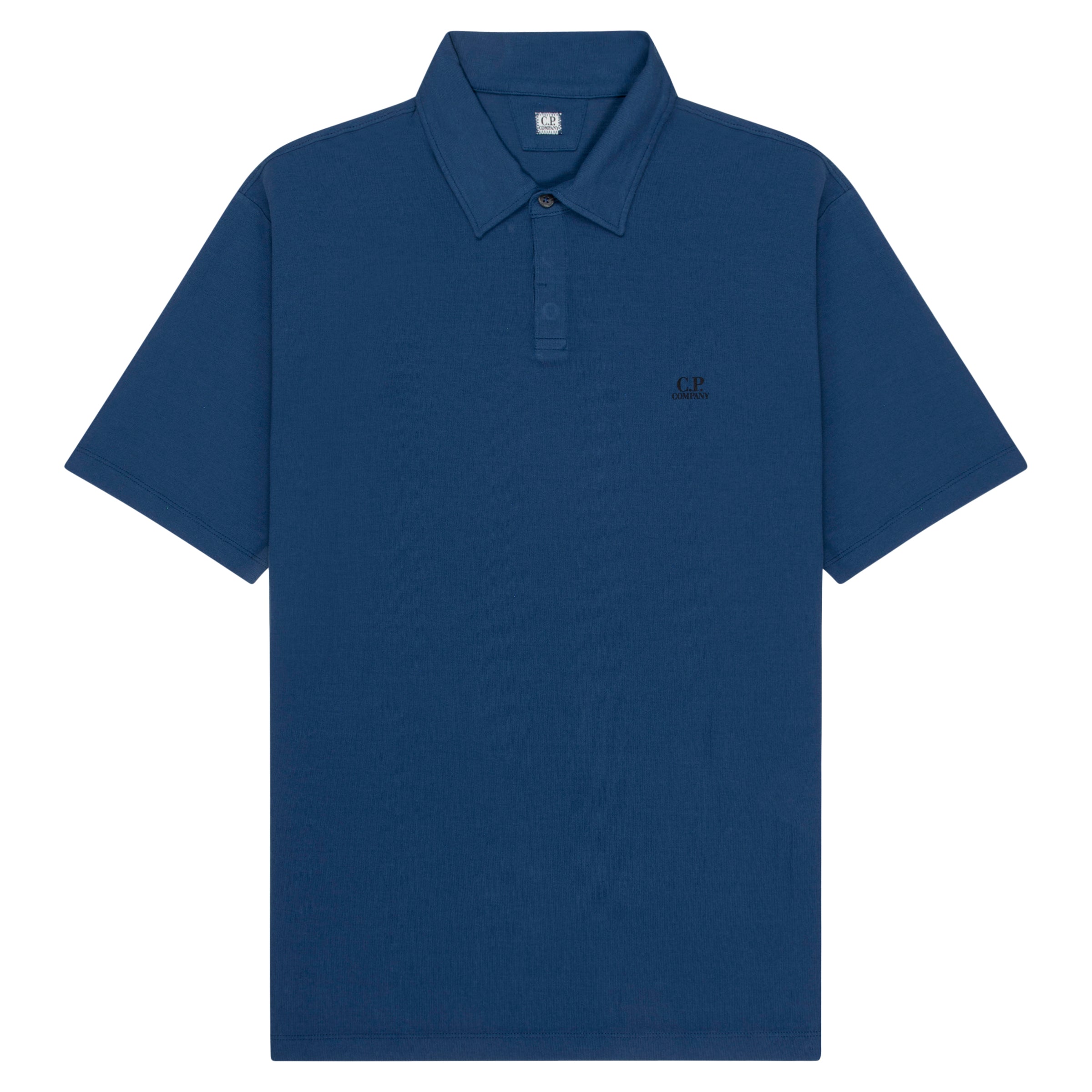C.P. Company Crepe Jersey Polo Mid Blue