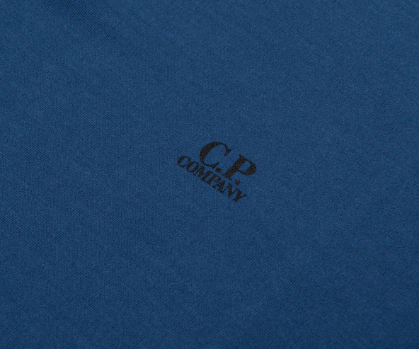 C.P. Company Crepe Jersey Polo Mid Blue