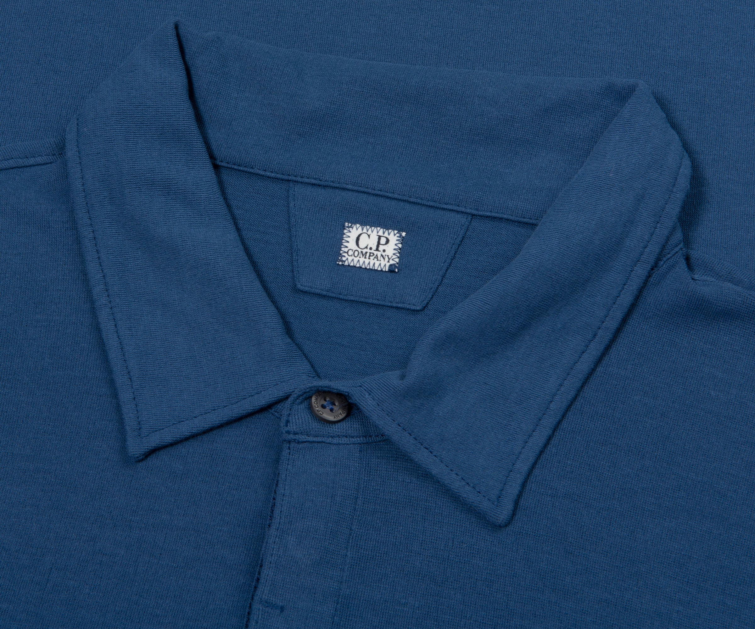 C.P. Company Crepe Jersey Polo Mid Blue