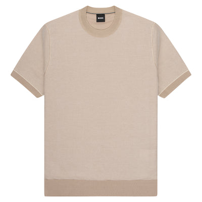 Boss H-Jianfranco Beige Knit Textured T-Shirt