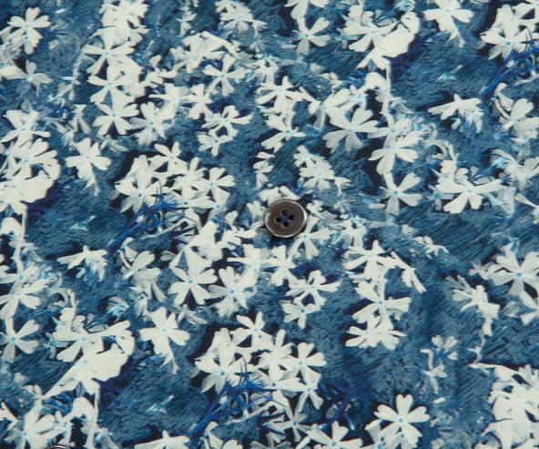 Paul Smith Film Negative Floral Print SS Shirt Blue/Green