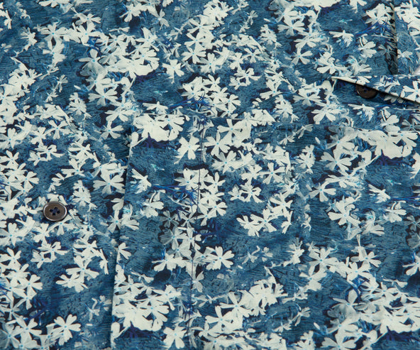 Paul Smith Film Negative Floral Print SS Shirt Blue/Green