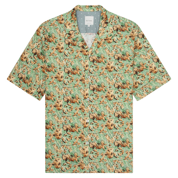 Paul Smith Film Negative Floral Print SS Shirt Green/Yellow