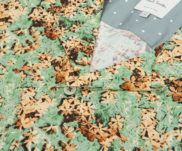 Paul Smith Film Negative Floral Print SS Shirt Green/Yellow