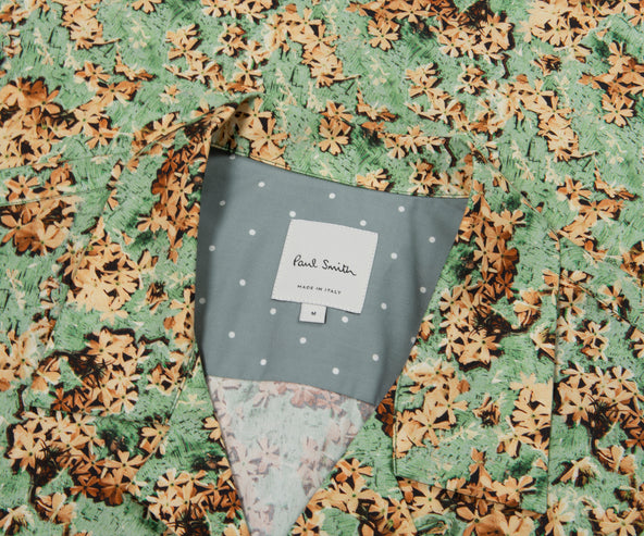 Paul Smith Film Negative Floral Print SS Shirt Green/Yellow