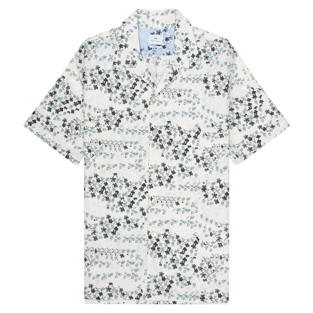 Paul Smith PS Jasmine Print Shirt Ice White