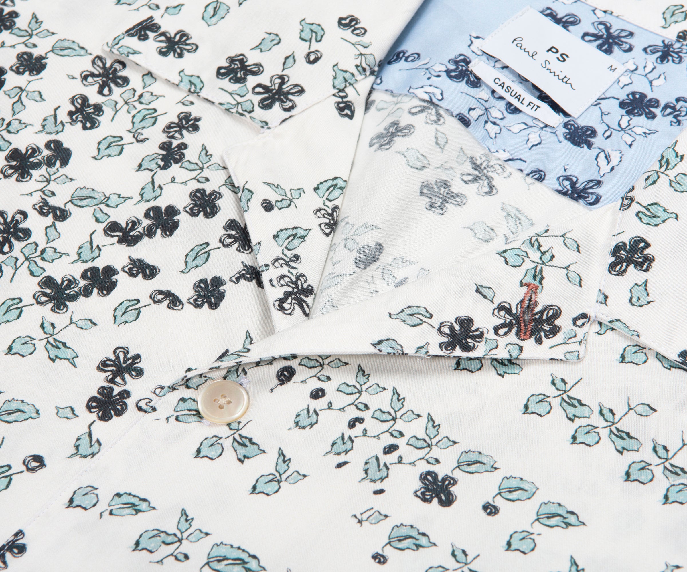 Paul Smith PS Jasmine Print Shirt Ice White
