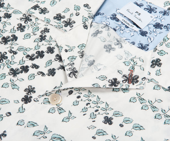 Paul Smith PS Jasmine Print Shirt Ice White