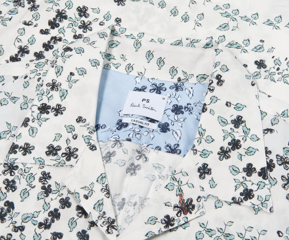 Paul Smith PS Jasmine Print Shirt Ice White