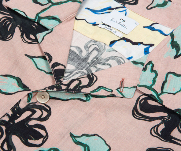 Paul Smith PS Printed Yukka Flower Shirt Pale Pink