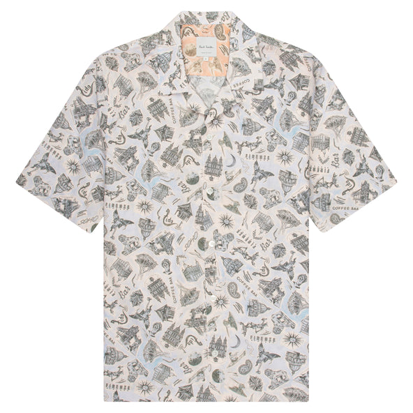 Paul Smith Souvenir Print SS Shirt Pink/Light Blue