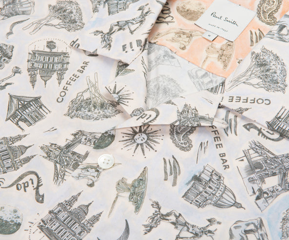 Paul Smith Souvenir Print SS Shirt Pink/Light Blue